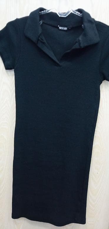 libas: Qara rəngli polo-stil trikotaj don - Rəng: qara - Model: yaxalı — 1