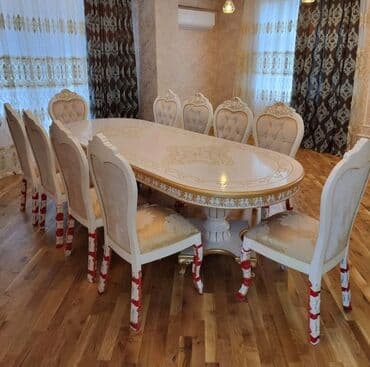 ders masaları: Qonaq otağı üçün, Yeni, Açılmayan, Dördbucaq masa, 6 stul — 12