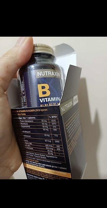 a e vitamini krem: Məhsul: Nutraxin Vitals B Vitamin Complex - Əldədir. Tərkib: B1, B2 — 5