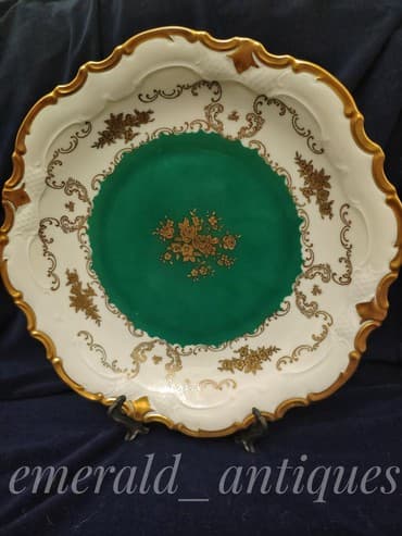 bulud: Qədimi GDR Reichenbach (Almaniya) bulud Əl boyalı. Zumrud fonda qızıl — 1