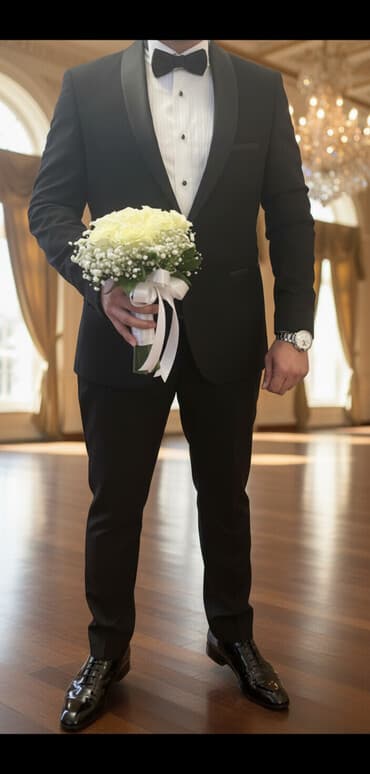 cibli şalvar: Qara smokinq dəsti – Oress Elegant (Slim Fit) - Rəng: Qara - Kəsim — 2