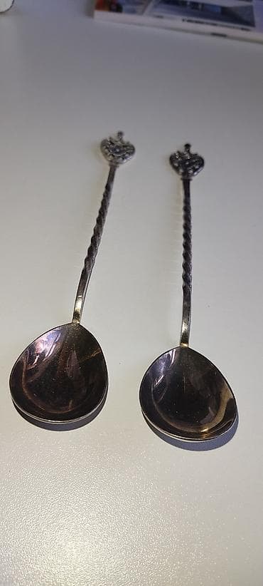 Gümüş çay qaşıqları dəsti (2 ədəd) - Material: 98 faiz tam gümüş — 10