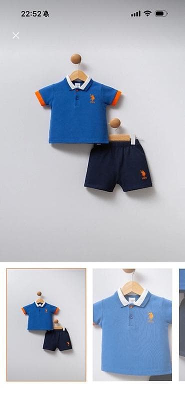 usaq godekceleri: U.S. Polo Assn. (USPA) körpə dəst – qısaqol polo köynək və şort. az — 1