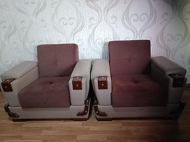 acılan kreslo: İşlənmiş, 2 kreslo, Bazalı, Açılan — 1