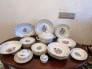 cehizlik sandiqlar: Boşqablar, 12 ədədli dəst, Farfor, Almaniya — 2