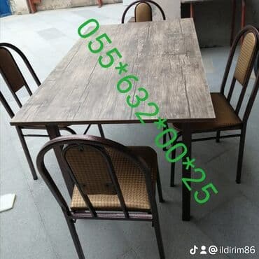 барные столы и стулья: Stullar ilə, Dördbucaq masa, 4 nəfər, Azərbaycan, Zəmanətli, Kredit yoxdur, Ödənişli quraşdırma — 21
