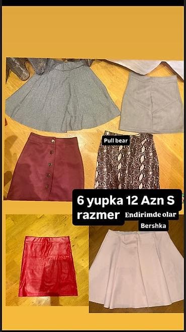 Mini Ətək, Bershka, Dəri, S