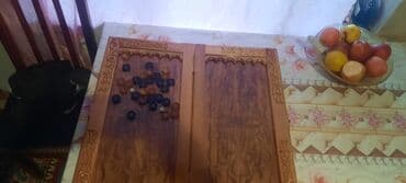 Daraq panellər: Taxta nərd dəsti - Material: tam qoz ağacdan hazırlanmış, cilalanmış — 4