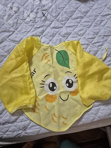 iqra oyun: Uşaq üçün uzunqollu önlük - Rəng: parlaq sarı - Material: ön hissə — 1