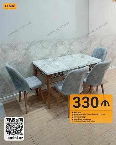 stulla: Açılan, Dördbucaq masa, 4 stul — 1