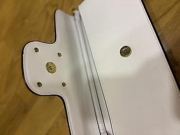 Çantalar: Ağ rəngli şık çiyin çantası - Material: hamar teksturalı süni dəri — 3