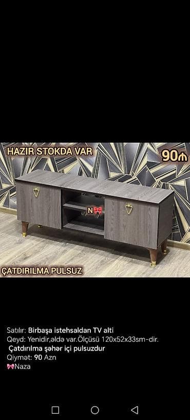 mebelər: Yeni, Düz TV altlığı, Polkalı, Laminat — 2