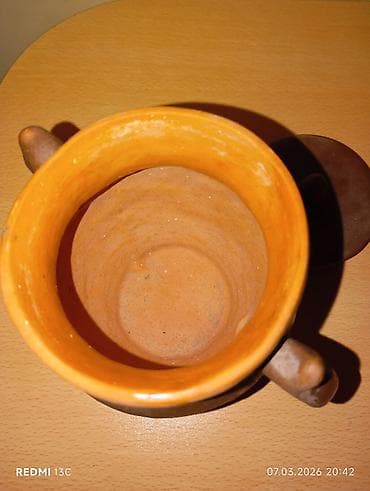 qab qacaqlar: Qapaqlı ikiqulp saxsı qab - Material: bişmiş gil/saxsı - Rəng: tünd — 3