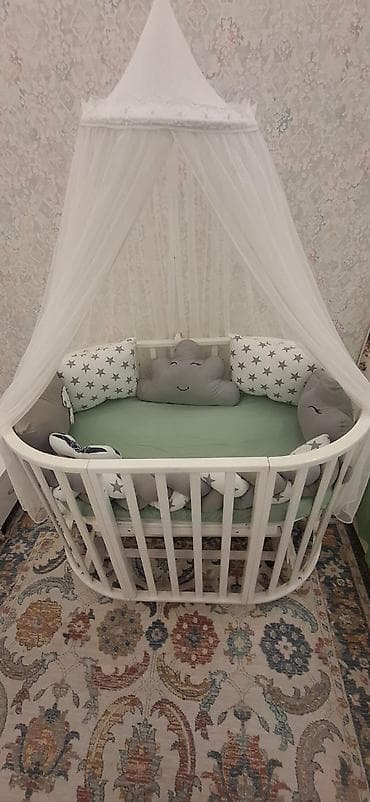 oglan ucun hediyye secimi: Oğlan və qız üçün, Yumru, Beşik, Dəst ilə, Matras ilə, Yellənmə mexanizmsiz — 1