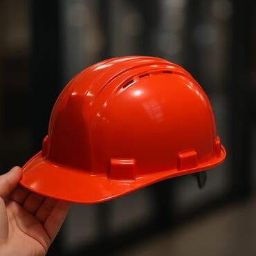 детские шлемы для скейтборда: Narıncı rəngdə, havalandırma üçün yarıqları olan tikinti dəbilqəsi — 1