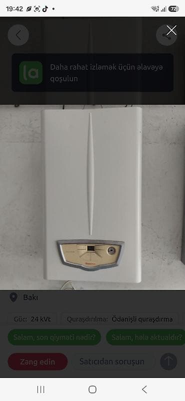 qizdirci: İşlənmiş kombi – Immergas 24 kWt - Marka/model: Immergas, 24 kWt güc — 1