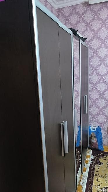 tək dolab: 5 qapı, Güzgülü, Qəhvəyi, Digər material, Açılan, Düz dolab — 2