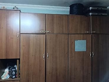 6 qapı, Güzgülü, Qəhvəyi, Taxta, Açılan, Düz dolab — 1