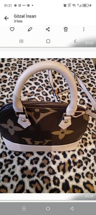 guess sumka: Louis Vuitton qadın çantası - Dizayn: Monogram motivli, tünd qəhvəyi — 3