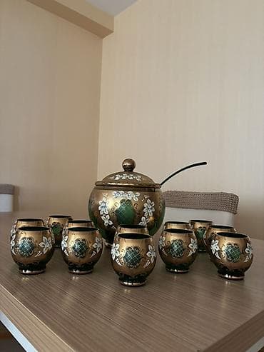 sunger: Şüşə punch/kompot dəsti - Tərkib: 1 böyük qapaqlı qab + 1 uzun saplı — 1