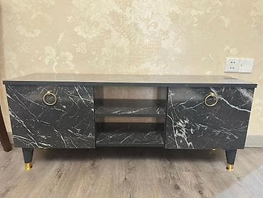 qapı ev: Mebel dəsti – mərmər naxışlı qəhvə/jorurnal masası və TV tumbası — 4