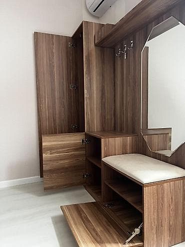 İşlənmiş, 2 qapılı, Güzgülü, Qəhvəyi, Açılan, Düz dolab — 4