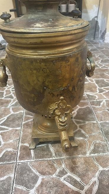Qədim samovar, 1883 il, Latun, Vəziyyəti: Yaxşı
