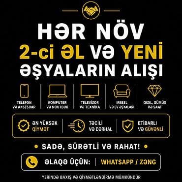 modem aliram: Xidmət: Hər növ 2-ci əl və yeni əşyaların alışı Alınan kateqoriyalar — 1