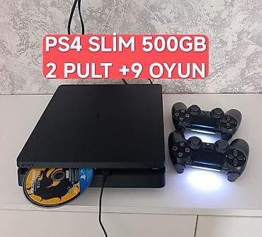 İdeal vəziyətdə PS4 slim 500gb az işlənib, zavod plombu üzərində, 2