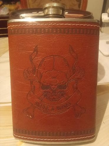spirtli karton: Metal kolba – “Skull & Bones” dizaynlı - Material: Paslanmayan — 1