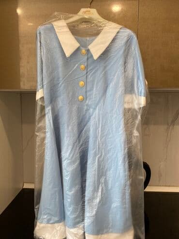 usaq ucun don: Mavi-ağ qısaqollu platiya - Rəng: açıq mavi, ağ detallarla - Dizayn — 2