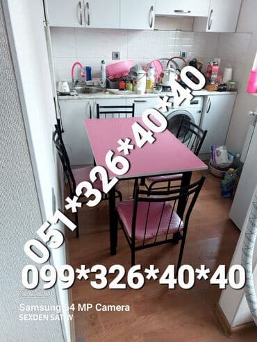 stul sekilleri: Mətbəx üçün, Yeni, Dördbucaq masa, 4 stul — 8