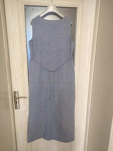 prada eynək: Qadın geyim dəsti – şifon bluz və denim görünümlü midi don - Bluz — 5