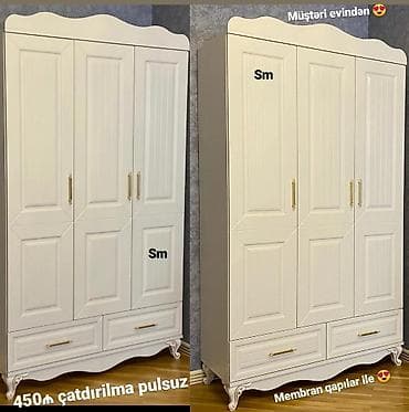 polka: Üçqapılı paltar şkafları – müxtəlif modellər - Korpus: Laminat/MDF — 4