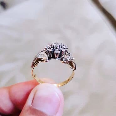 qızıl üzüklər qiymətləri 2022: Toy, Üzük, Sarı qızıl, 750 Əyar, Brilyant, 0.26-0.50 Karat — 5