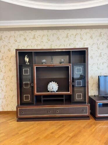 qoz sındıran: Qonaq otağı mebel dəsti - Material: MDF/laminat kombinasiyası, tünd — 2