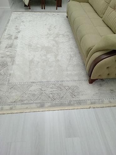 camadan boyuk: Müasir dizaynlı xalça - Rəng: açıq boz/krem tonları, zərif naxışlı - — 2