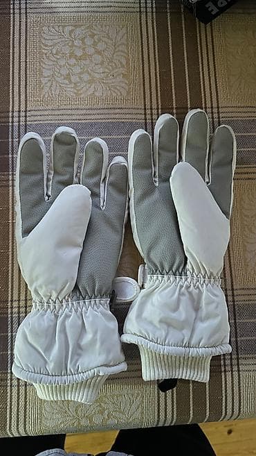 pokemon kart: Qış/Ski əlcəkləri – GOSKİ - Rəng: ağ (boz iç səthli) - Material: suya — 2