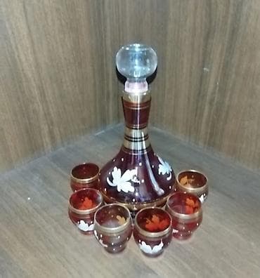ickiler: Şüşə qrafin və 6 stəkanlıq dəst islenmeyib sovet malidi - Material — 1