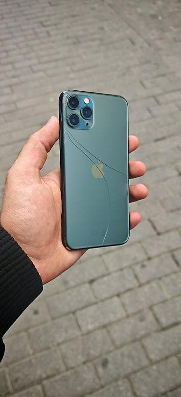 islenmis iphone 11: IPhone 11 Pro, 256 GB, Matte Midnight Green, Qırıq — 1