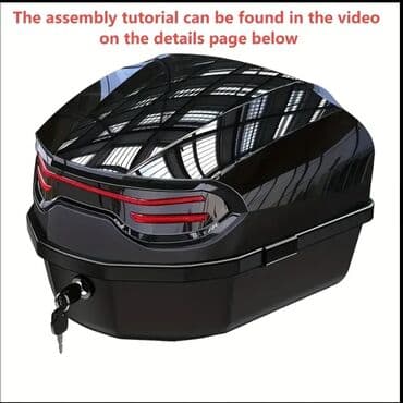 17 disk təkər: Qara rəngdə, arxa işıqları olan motosiklet üçün yük qutusu. ABS və PP — 1