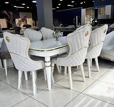 qələm seti: Qonaq otağı üçün, Dördbucaq masa, 6 stul — 2