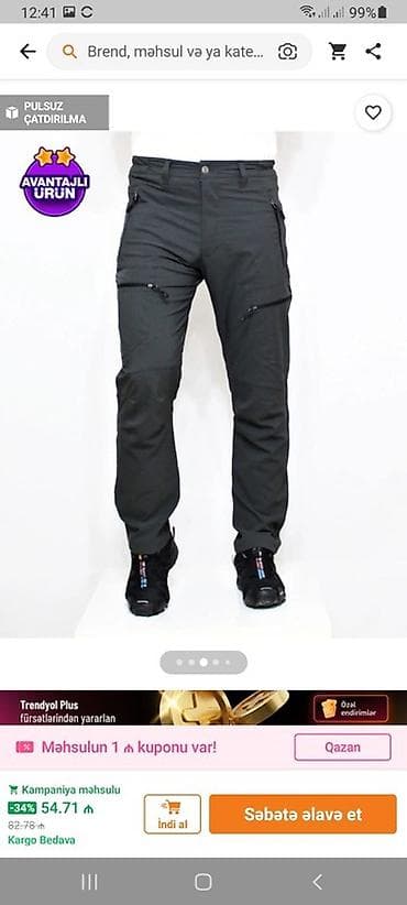 Kişi üçün trekinq/outdoor şalvarı Biri XL biridə XxxL - Material