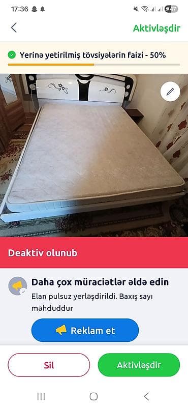ortopedik: İki nəfərlik çarpayı və döşək dəsti unvan hokmeli qobu yolu hec bir — 1