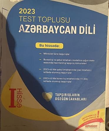 Книги и журналы: Məhsul: 2023 “Test Toplusu – Azərbaycan dili”, I hissə (Abituriyent — 1