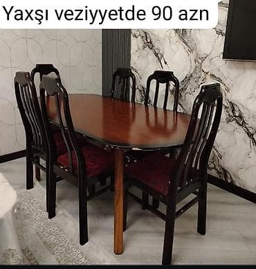 cay evi ucun dican stolar isdenmis: Qonaq otağı üçün, İşlənmiş, 6 stul — 1