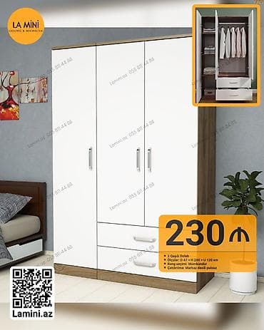 hamam dolapları: 3 qapılı, Siyirməli, Ağ, Açılan, Düz dolab — 1
