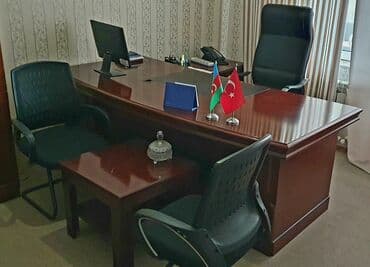 nahar desti: Ofis mebel dəsti – klassik tərzdə, tünd qəhvəyi (maun rəng) taxta — 2