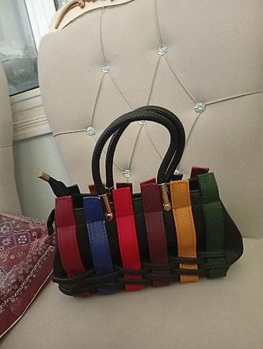prada milano qiymeti: ⭐⭐⭐ bir iki defe islenib⭐⭐⭐Rəngli dizaynlı qadın əl çantası - — 1