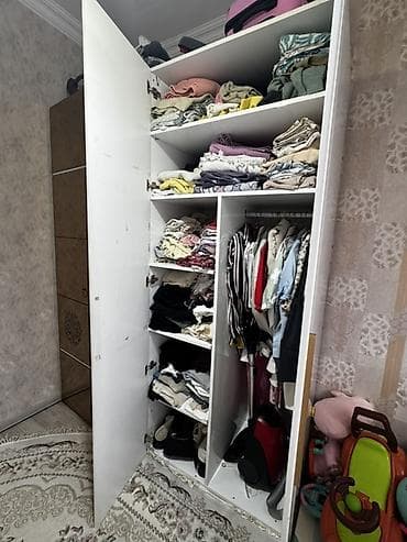koridor dolabı: İşlənmiş, 4 qapılı, Güzgülü, Ağ, Açılan, Düz dolab — 3